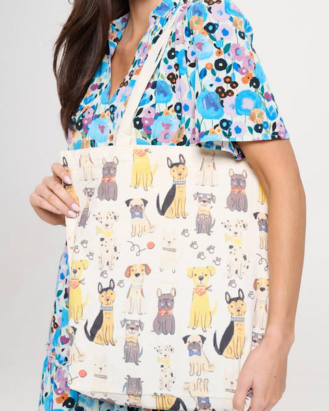 COLORFUL MULTI DOG TOTE BAGS