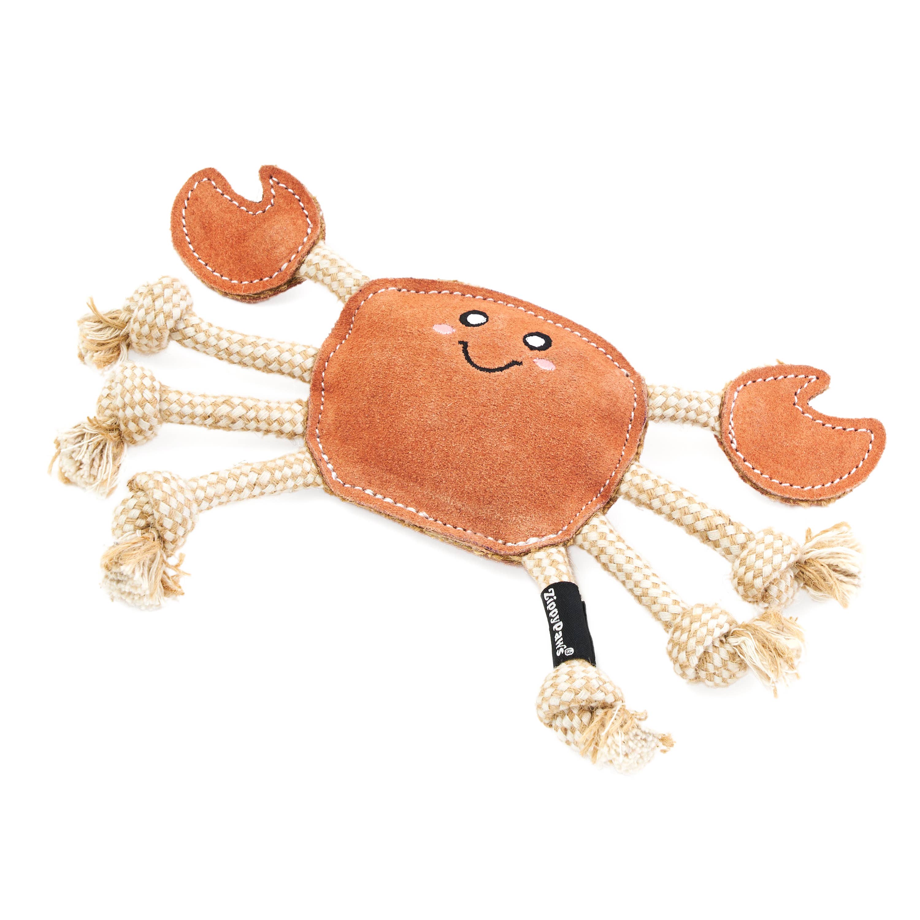 EcoZippy Suede and Rope Buddies - Crab - Dog Toy – Surfside Paws
