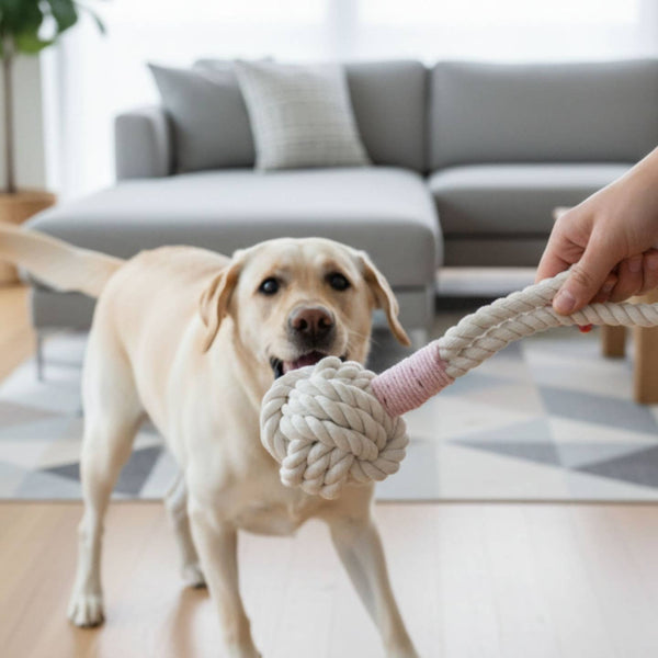 Natural White Dog Tug Toy | Handcrafted | Eco-Friendly
