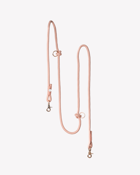 'Powder Rose' - Hands Free Dog Braided Rope Leash