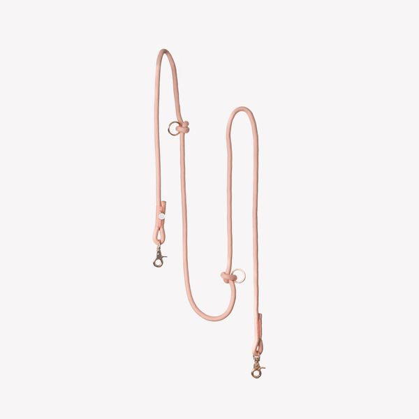 'Powder Rose' - Hands Free Dog Braided Rope Leash