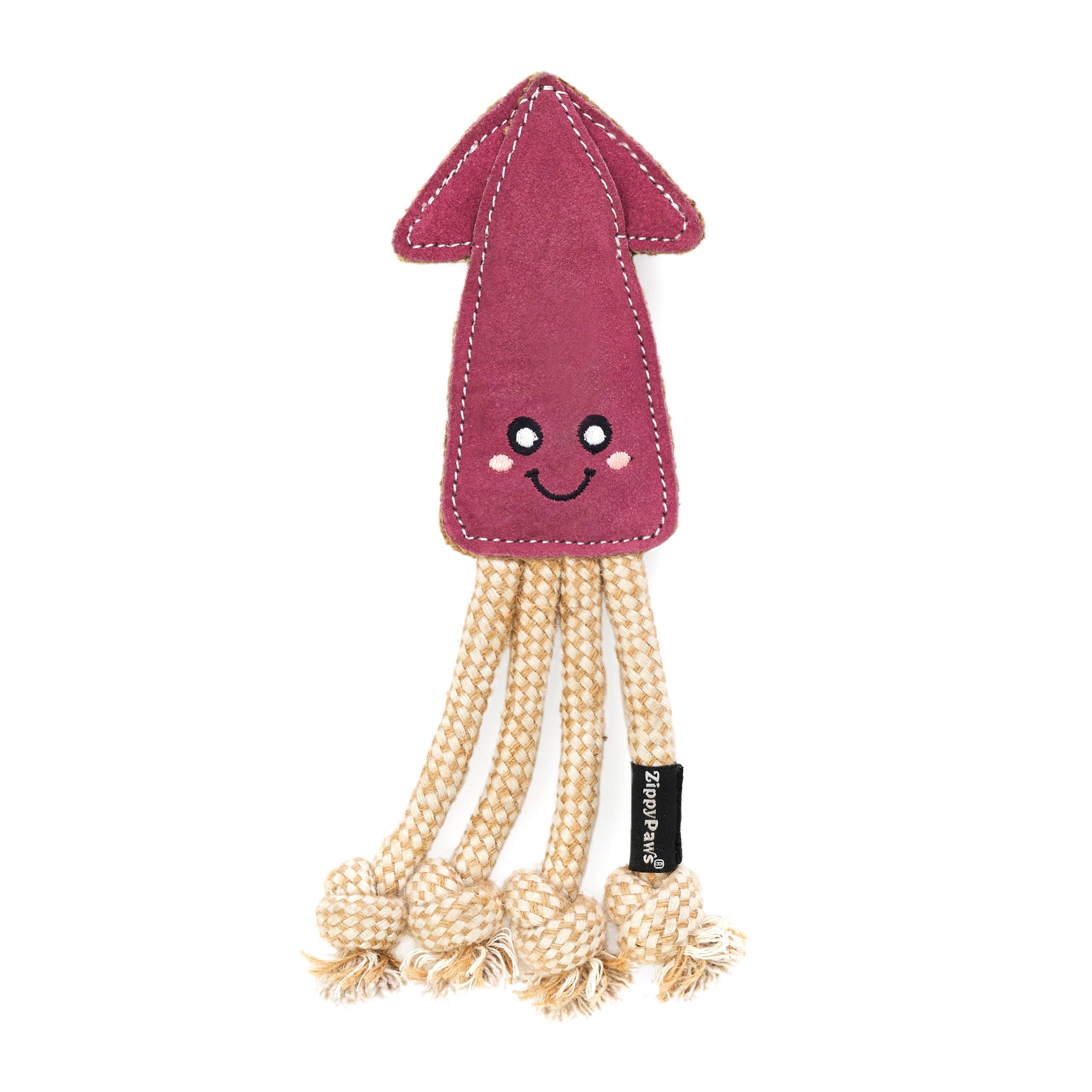 EcoZippy Suede and Rope Buddies - Squid - Dog Toy – Surfside Paws