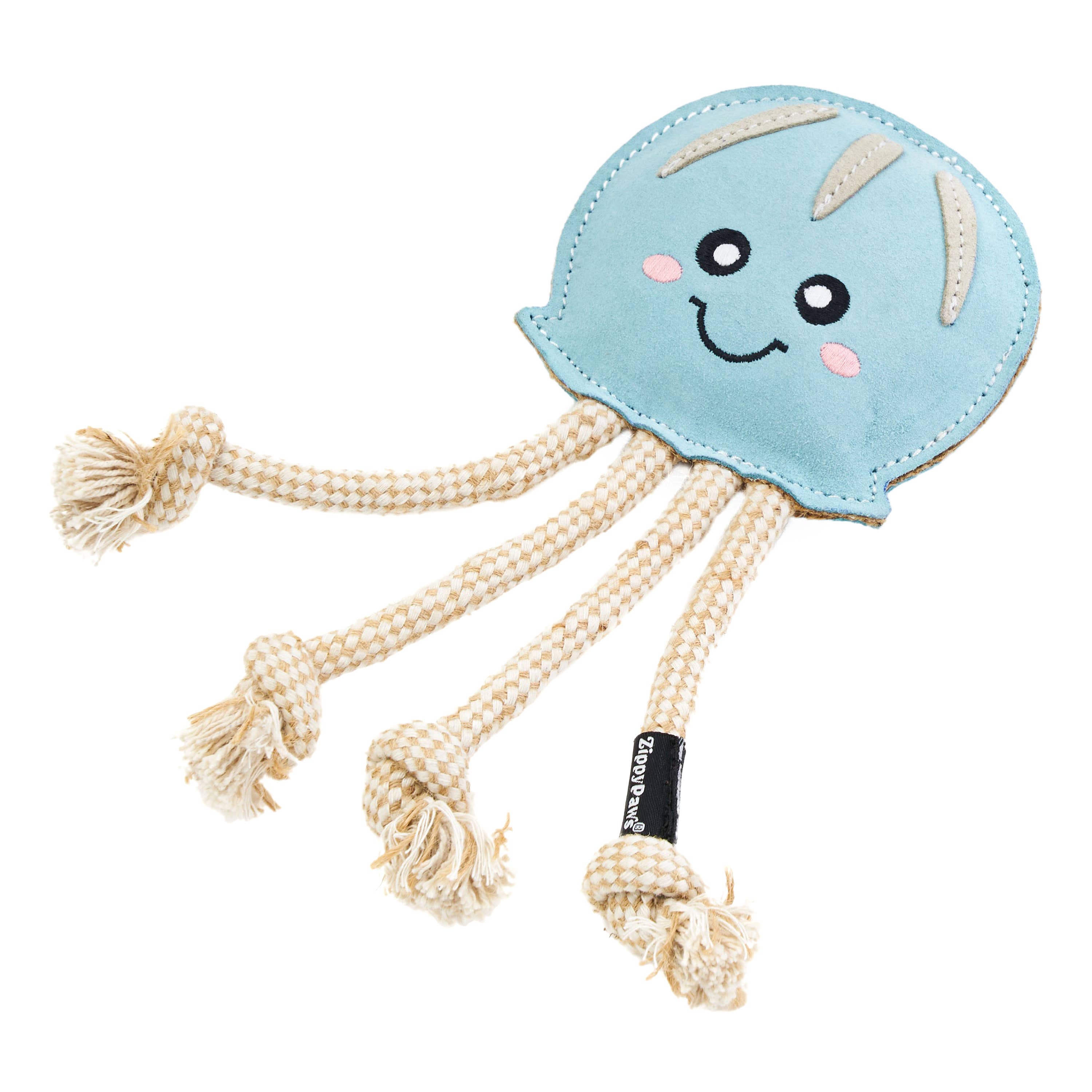 EcoZippy Suede and Rope Buddies - Jellyfish - Dog Toy – Surfside Paws