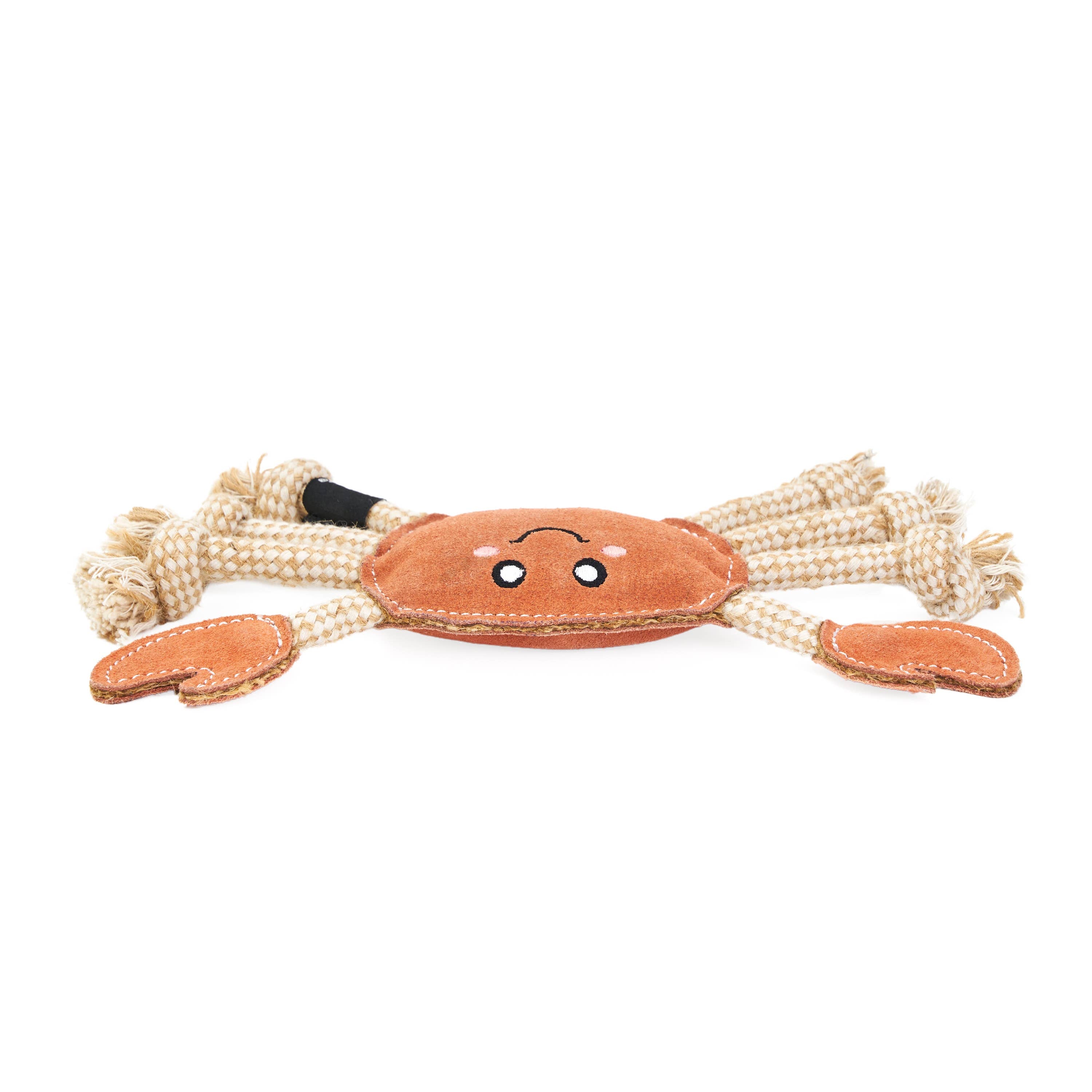 EcoZippy Suede and Rope Buddies - Crab - Dog Toy – Surfside Paws