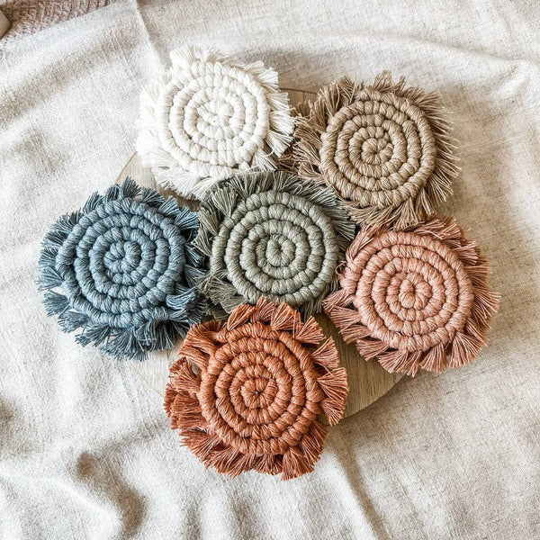 Car coaster macrame car coaster boho accessories