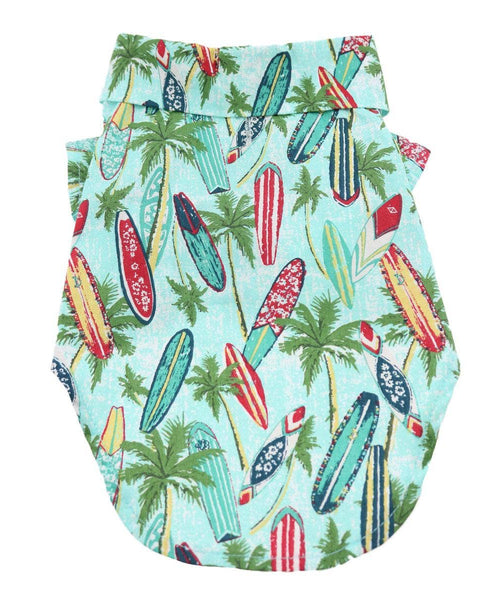 Hawaiian Camp Shirt - Surfboards and Palms