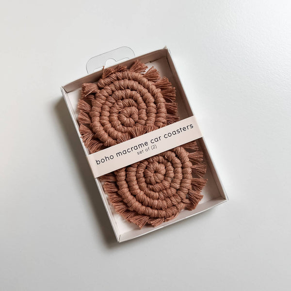 Car coaster macrame car coaster boho accessories