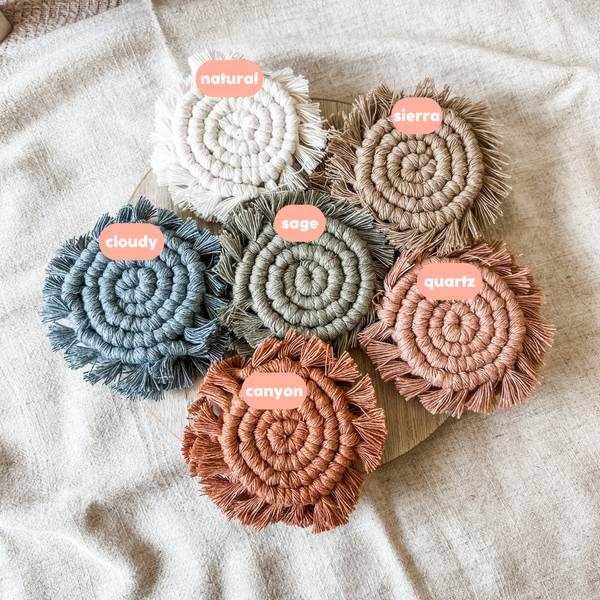 Car coaster macrame car coaster boho accessories