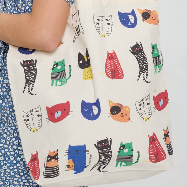 CARTOON CATS PRINT TOTE BAGS