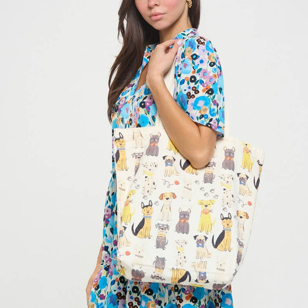 COLORFUL MULTI DOG TOTE BAGS