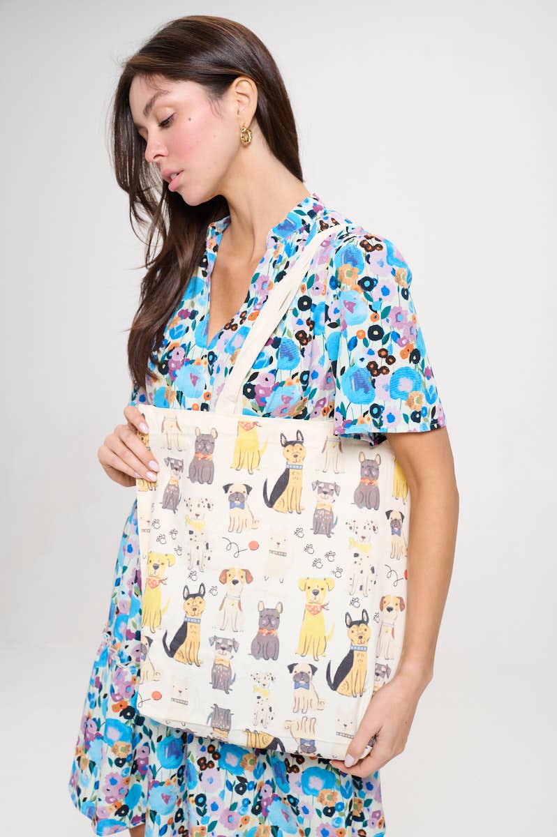 COLORFUL MULTI DOG TOTE BAGS