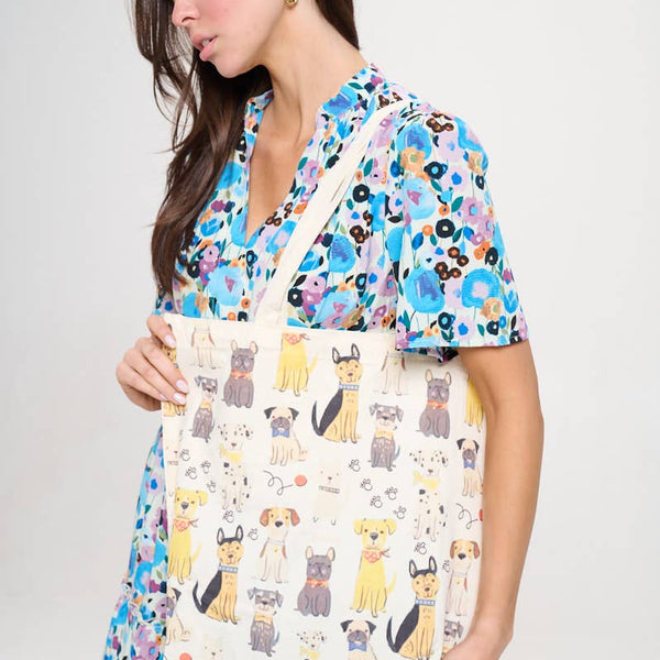 COLORFUL MULTI DOG TOTE BAGS
