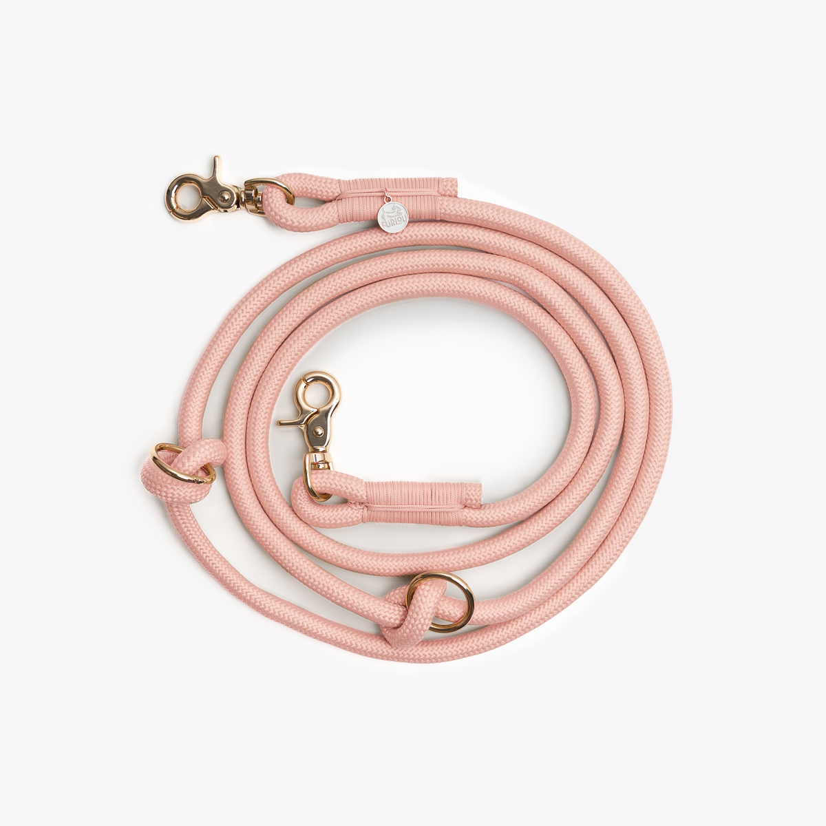 'Powder Rose' - Hands Free Dog Braided Rope Leash