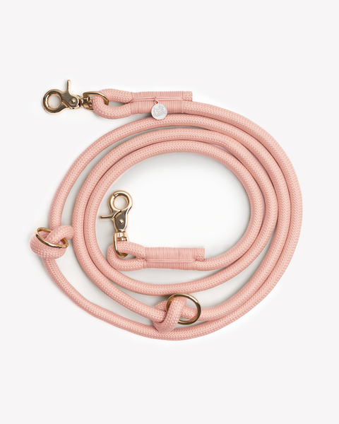 'Powder Rose' - Hands Free Dog Braided Rope Leash