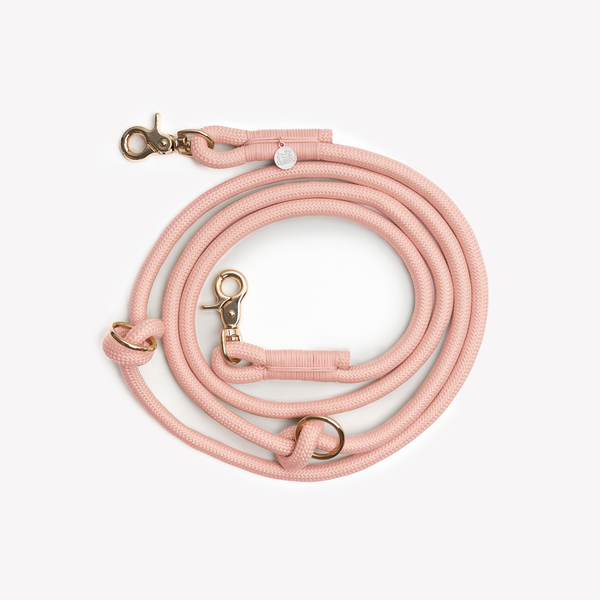 'Powder Rose' - Hands Free Dog Braided Rope Leash