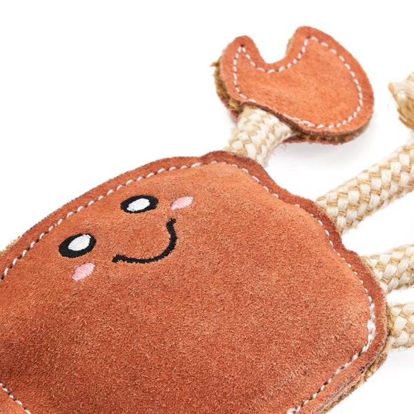 EcoZippy Suede and Rope Buddies - Crab - Dog Toy