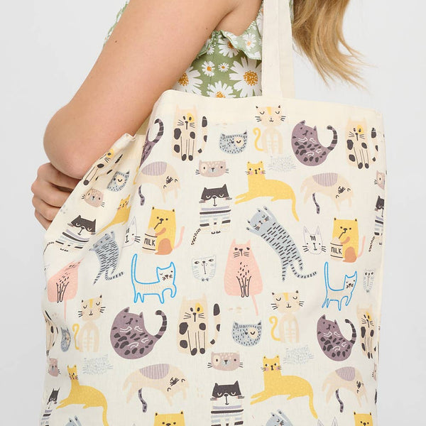 COLORFUL CAT PRINT TOTE BAGS